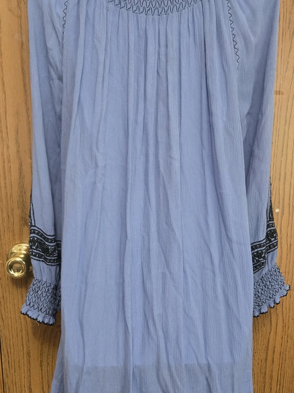 Free People Sky Blue Embroidered Peasant Tunic - Picture 3 of 5
